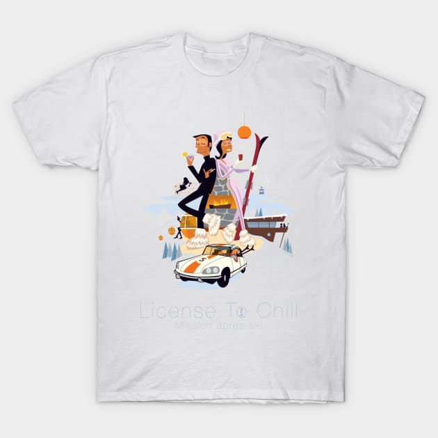 License To Chill Mission Après-Ski T-Shirt by Charlie Adam Design Shop